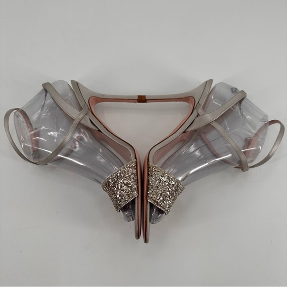 Kate Spade Ismar Silver Glitter Sandals Heels Size 7 - Picture 4 of 8